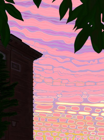 Září, 6:00, 7 ulice (digitální umění) od Evan Sklar