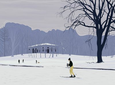 Lyžař, Prospect Park , Brooklyn (digitální umění) od Evan Sklar
