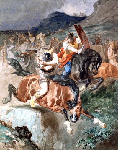 Fight of the Riders, c1842-1896 od Evariste Vital Luminais