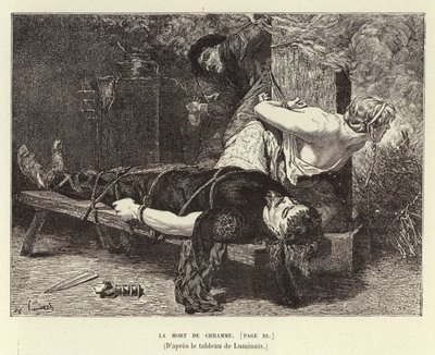 La Mort de Chramme. Smrt Chrama, syna Chlothara I., krále Franků, 561 (rytina) od Evariste Vital Luminais