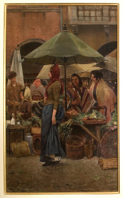 Piazza delle Erbe 1892 (olej na plátně) od Evaristo Cappelli