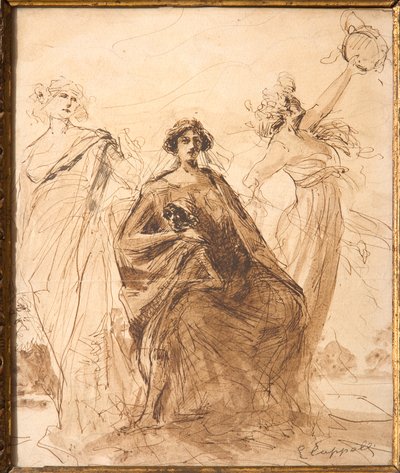 Sketch for the Social Club Forever (kresba indickou tuší) od Evaristo Cappelli