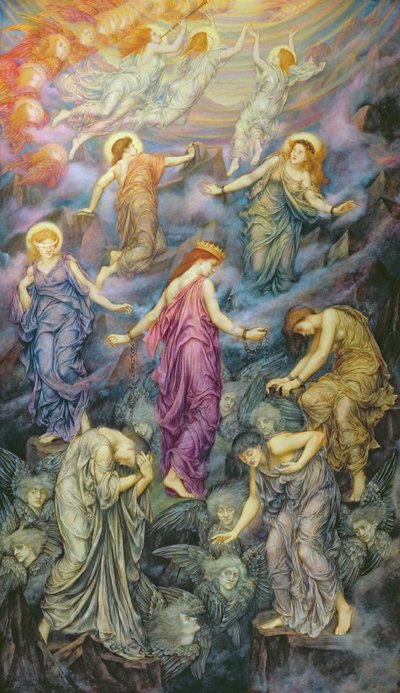 Království nebeské trpí násilím (olej na plátně) od Evelyn De Morgan