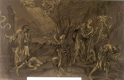 Údolí stínů, kolem roku 1899 (pastel, křída na papíře) od Evelyn De Morgan