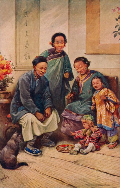 A Baby Boys Birthday, c1910 od Evelyn Elizabeth Hardy