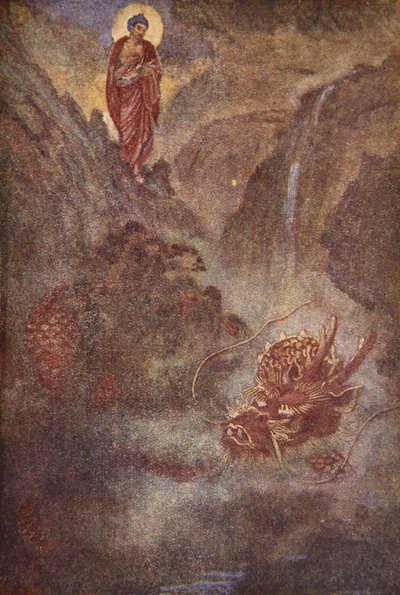 Buddha a drak, ilustrace z 