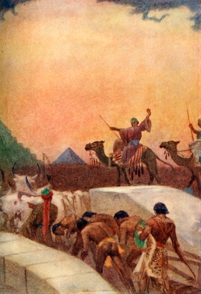 „Vytahování kamenných bloků pro pyramidy“, 1915. od Evelyn Paul