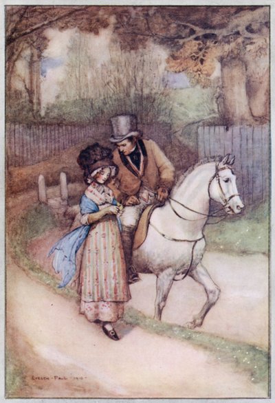 Ilustrace pro Cranford od paní Gaskell (barevné lito) od Evelyn Paul