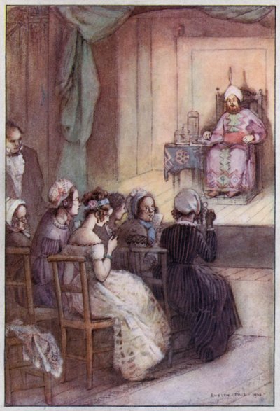 Ilustrace pro Cranford od paní Gaskell (barevné lito) od Evelyn Paul