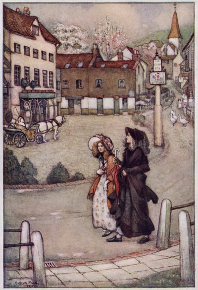Ilustrace pro Cranford od paní Gaskell (barevné lito) od Evelyn Paul
