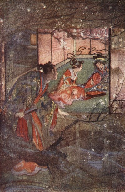Kato Sayemon v paláci šóguna Ashikaga, ilustrace z 