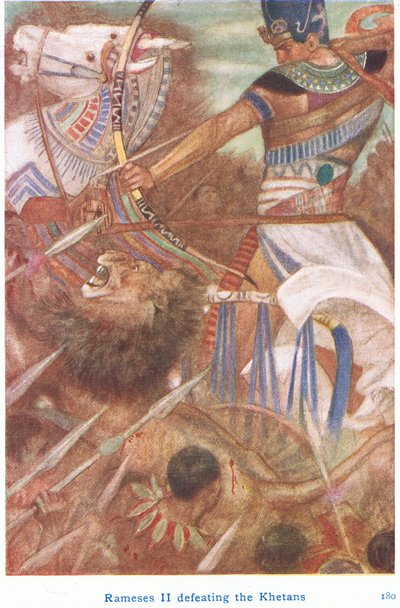 Ramesses EE Defeating the Khitans (Black Litho) od Evelyn Paul