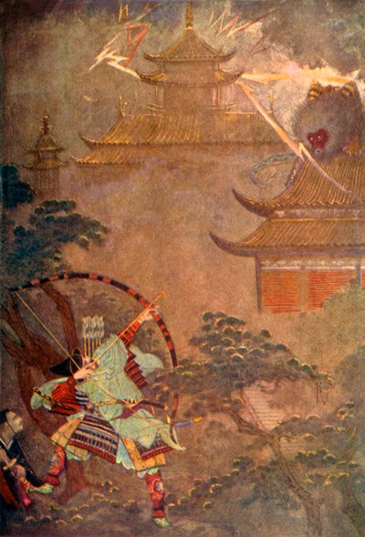 „Yorimasa zabíjí upíra“, 1912. od Evelyn Paul