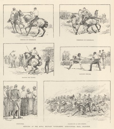 Náčrtky na Royal Military Tournament, Agricultural Hall, Islington od Evelyn Stuart Hardy