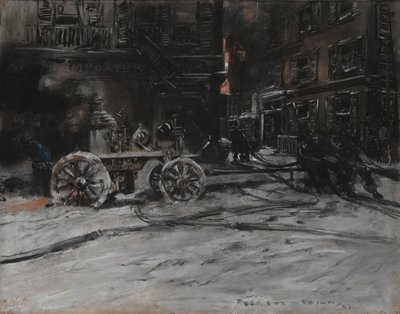 Požární scéna od Everett Shinn