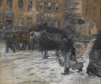 Zima na 21st Street, New York od Everett Shinn