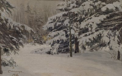 Zima na ostrovech Petrohrad, 1912 od Evgeni Ivanovich Stolitsa
