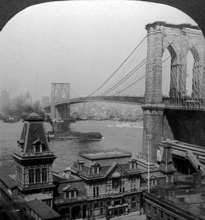 Brooklyn Bridge, New York, USA. od Excelsior Stereoscopic Tours