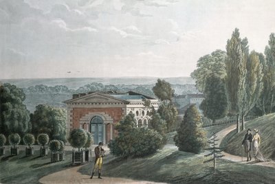 Skleník v Jardin des Plantes, Paříž (akvatinta) od F.G. Wexelberg