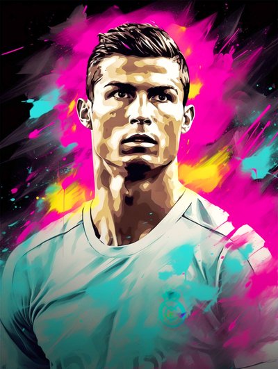 Abstraktní akrylová malba, Cristiano Ronaldo na plátně, nástěnné umělecké výtisky od F. Abderrahim