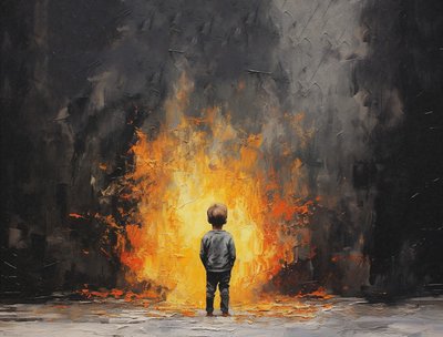 Minimalistická malba impasto štětec, nevinný portrét, nástěnné umělecké výtisky od F. Abderrahim