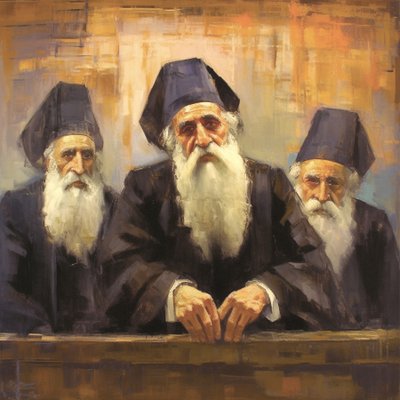 Portrétní malba náboženské starší duchovních, plátno umělecké výtisky od F. Abderrahim