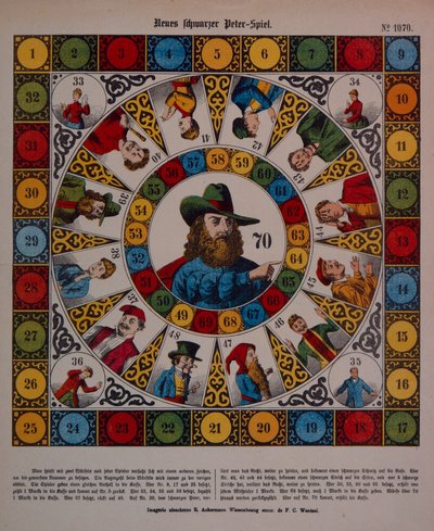 Game of Schwarzer Peter, or Black Peter, velké noviny vydané nakladatelstvím Ackermann, Wissembourg od F. C. Wentzel