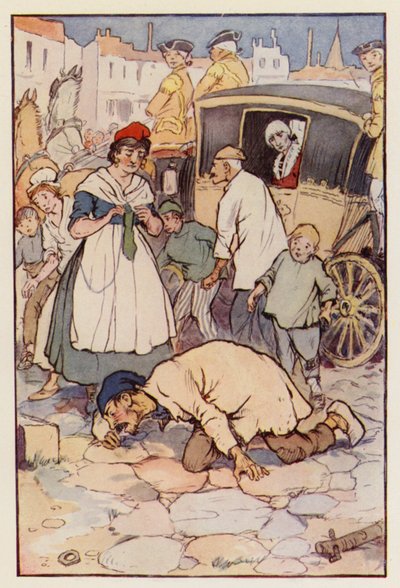 Ilustrace k Příběhu dvou měst od Charlese Dickense (barevná litografie) od F. M. B. Blaikie
