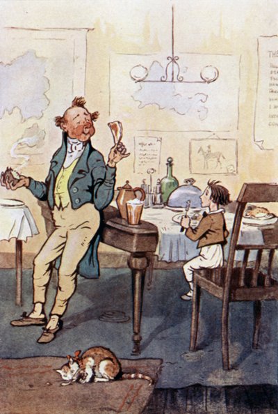 Ilustrace pro Davida Copperfielda (barevné lito) od F. M. B. Blaikie