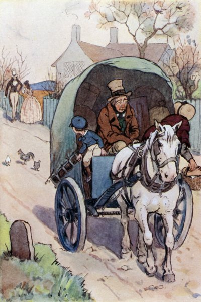 Ilustrace pro Davida Copperfielda (barevné lito) od F. M. B. Blaikie