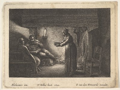 Satyr a rolník, 1644. od F van den Wyngarde