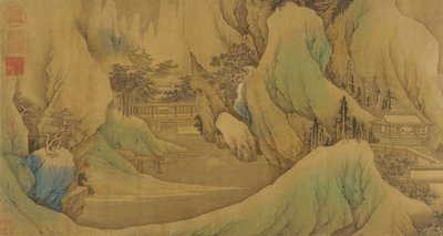 Cestování za úsvitu v Snowy Foothills, dynastie Qing, 17. století. od Fan Qi