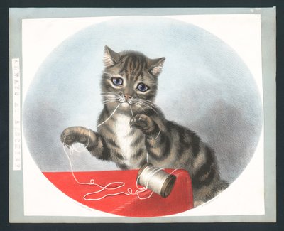 Always at Mischief - viktoriánské blahopřání (chromolitho) od Fanny Corbaux