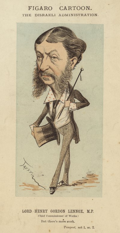 Lord Henry Gordon-Lennox, britský konzervativní politik a ministr vlády v administrativě Benjamina Disraeliho (barevné lito) od Faustin (b.1847)