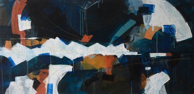 Oh Those Cliffs, 2018 (akryl na plátně) od Faye Bridgwater