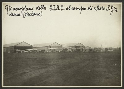 Letouny S.I.A.C. na letišti Sesto S. Giovanni (Milán) od Fedele Azari