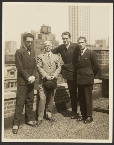 [Skupinový portrét F. Vecchiho, Dr. Brintona, F. Azariho a O. L. Folettiho] od Fedele Azari