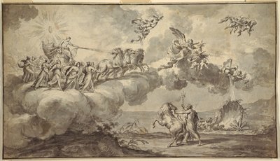 Tapestry Design: Apollo ve svém voze vedeném Aurorou od Fedele Fischetti