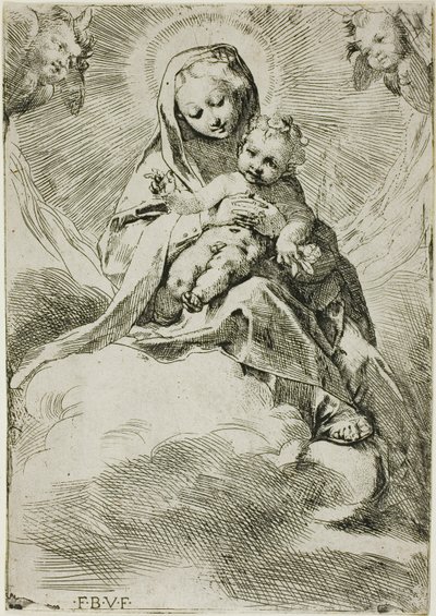 Madona s dítětem na oblacích od Federico Barocci