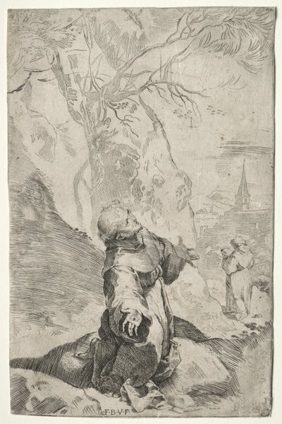 Svatý František přijímá stigmata. od Federico Barocci