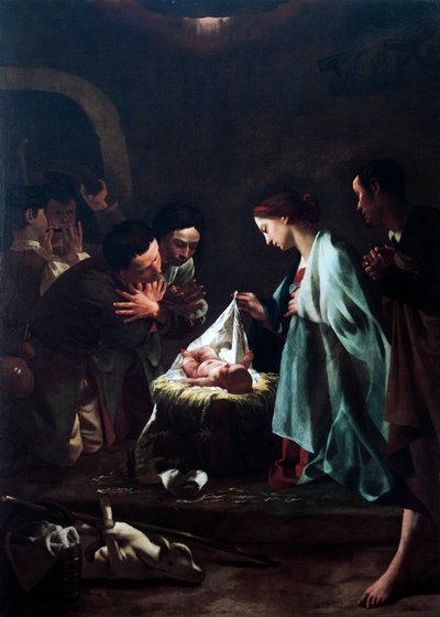 Klanění pastýřů od Federica Bencoviche (1677-1753), olej na desce, 233x166 cm, detail od Federico Bencovich