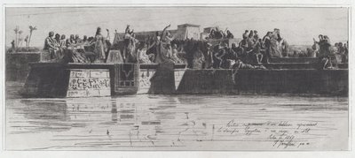 Horní část malby představující egyptskou oběť panny Nilu [Horní část malby představující egyptskou oběť panny Nilu] od Federico Faruffini