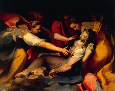 Omdlévání Panny Marie, detail z „Složení kříže“ od Federico Fiori Barocci or Baroccio
