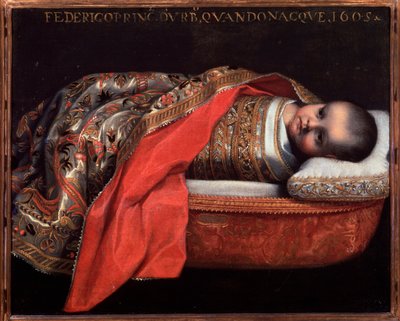 Portrét Federica Ubalda della Rovere, vévody z Urbina (dítě) - Malba od Federico Fiori Barocci or Baroccio