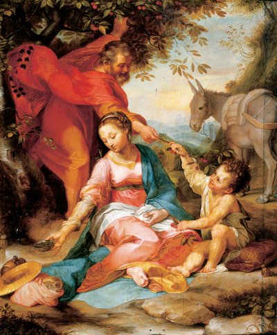 Zbytek na útěku do Egypta od Federico Fiori Barocci or Baroccio