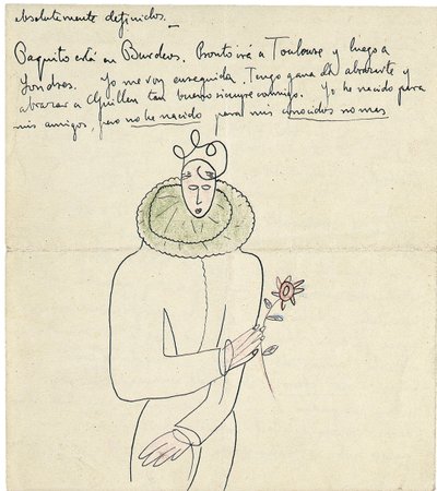 Autogram dopis Melchor Fernandez Almagro, Granada, konec ledna 1926 od Federico Garcia Lorca