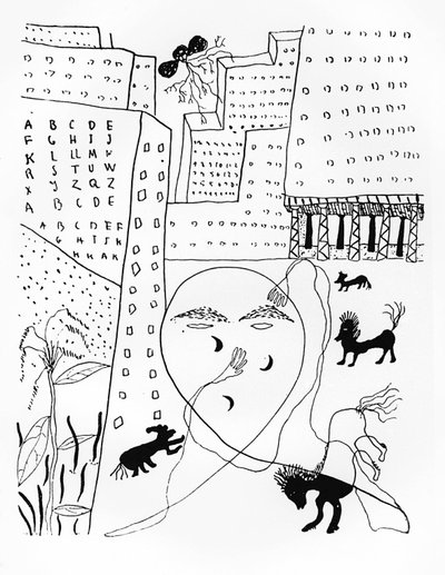 Autoportrét básníka Federica Garcíi Lorcy (1898-1936) v New Yorku, 30. léta od Federico Garcia Lorca