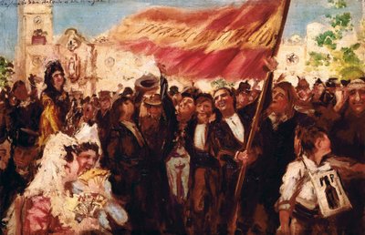Plaza San Antonio de Cadiz v den přísahy ústavy z roku 1812 (olej na plátně) od Federico Godoy y Castro