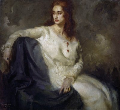 Dáma v bílém (Dama in bianco) 1915 (olej na plátně) od Federico Guglielmo Jehuda Pollack