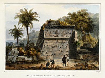 Ruiny pyramidy Xochicalco, 1839? od Federico Mialhe